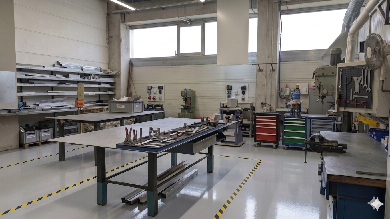 Blechvorfertigung in der Werkstatt von Planwerk